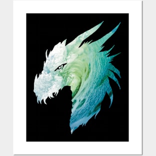 Great Wave Dragon Tsunami Posters and Art